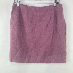 Boston Proper Pencil Skirt Women 12 Purple Herringbone Design Side Pockets